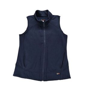 Koi Lite Womens Navy Blue Vest‎ Fleece Lined Mock Neck Full Zip Pockets Size XS